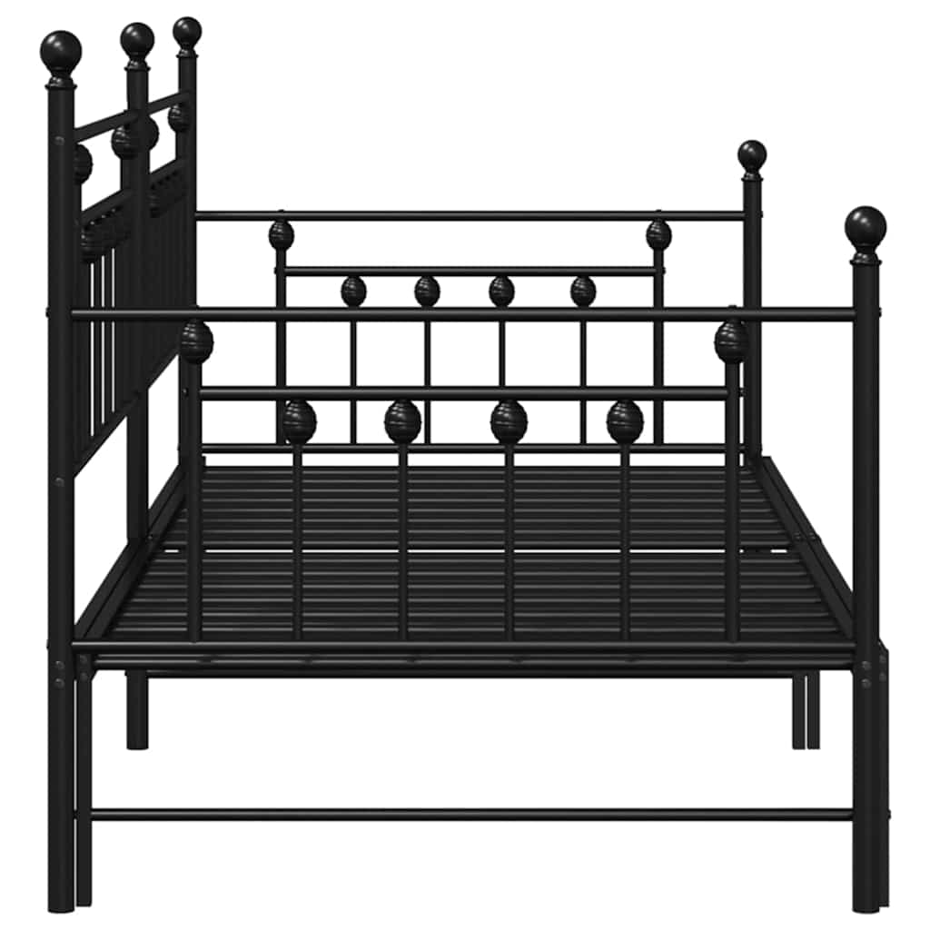 Daybed Frame Black 90 x 200 cm Steel