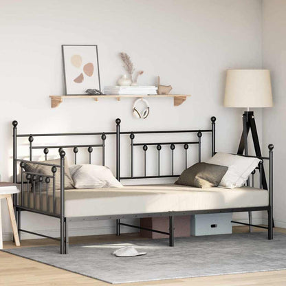 Daybed Frame Black 100 x 190 cm Steel