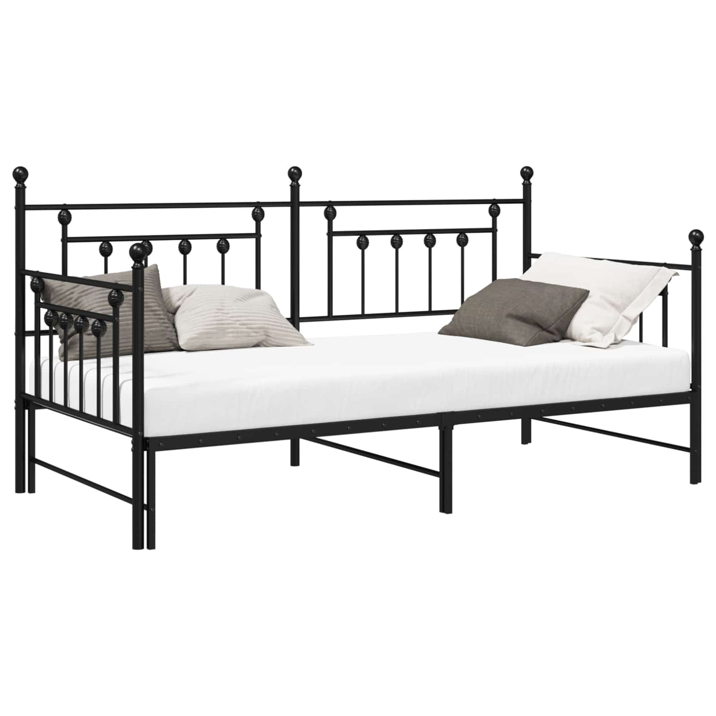 Daybed Frame Black 107 x 203 cm Steel