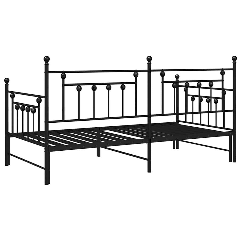 Daybed Frame Black 107 x 203 cm Steel