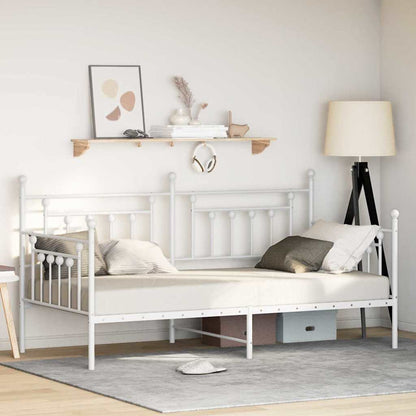 Daybed Frame White 100 x 190 cm Steel