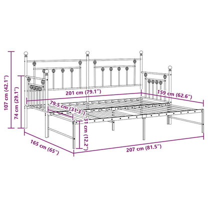 Daybed Frame White 80 x 200 cm Steel