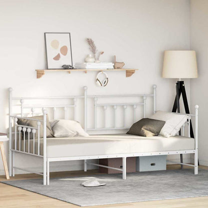 Daybed Frame White 90 x 200 cm Steel