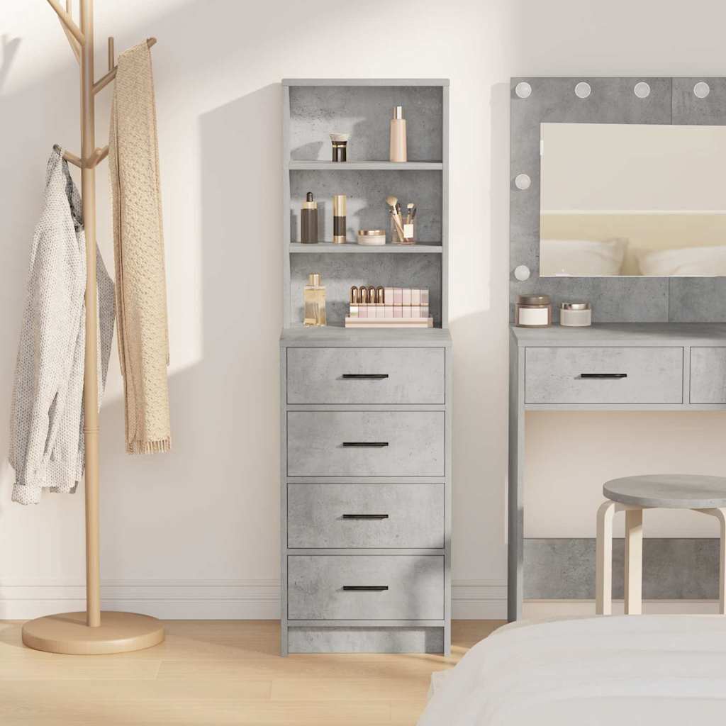 Highboard Concrete grey 40 x 41 x 135 cm Engineered wood