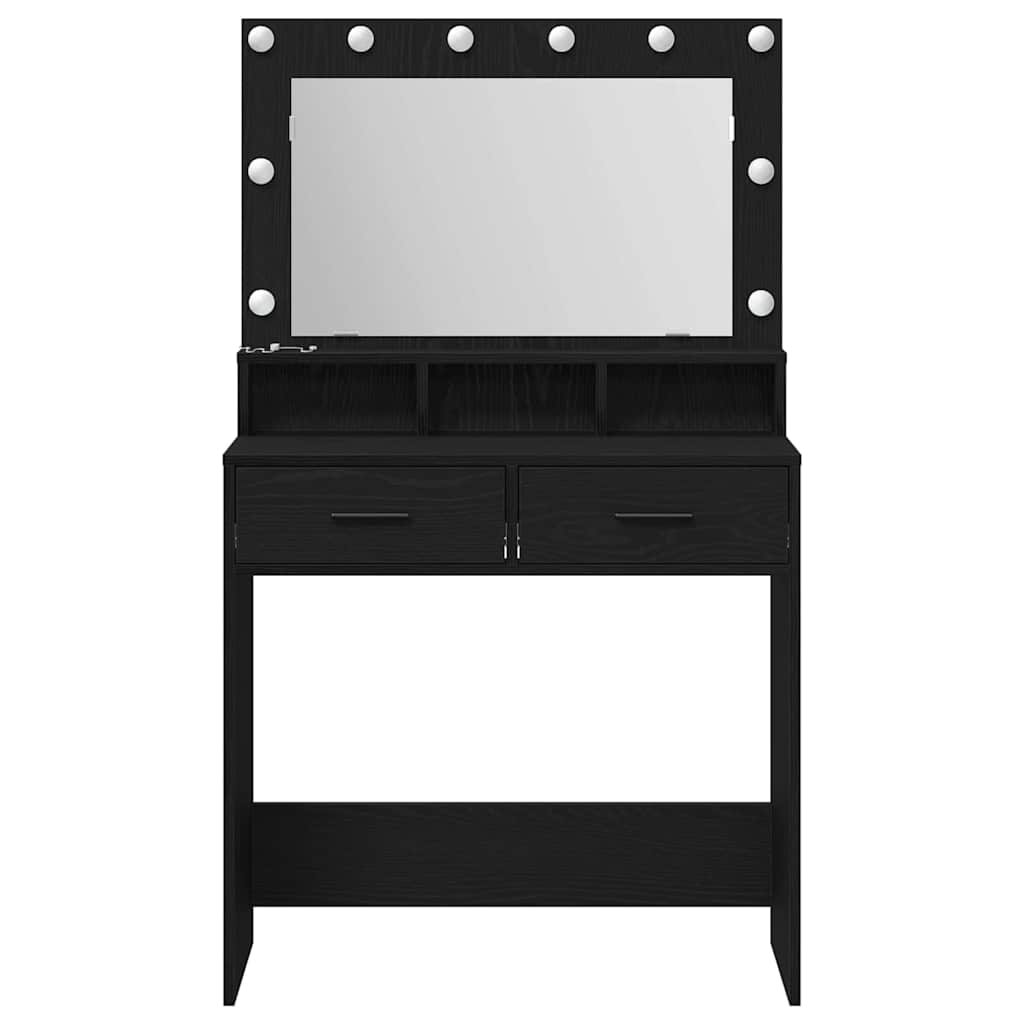 Dressing Table Black Oak 79 x 41 x 135 cm Engineered Wood