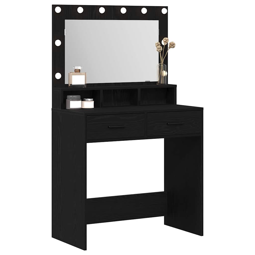 Dressing Table Black Oak 79 x 41 x 135 cm Engineered Wood
