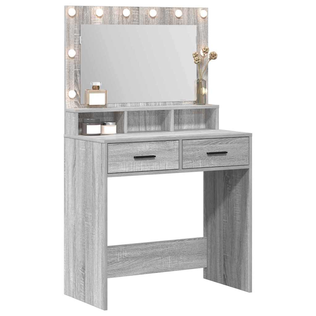 Dressing Table Grey Sonoma 79 x 41 x 135 cm Engineered Wood