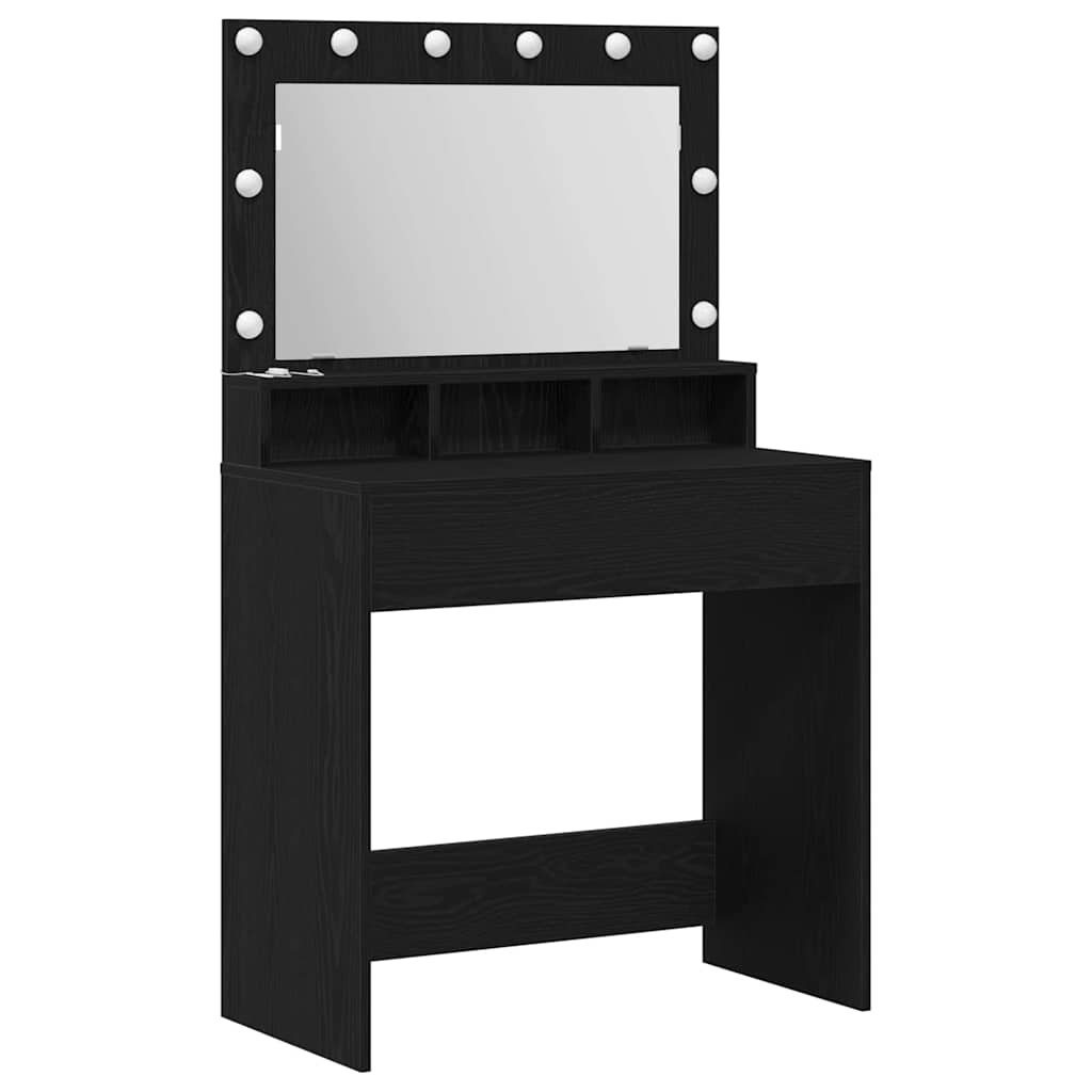 Dressing Table Black Oak 75.5 x 41 x 135 cm Engineered Wood