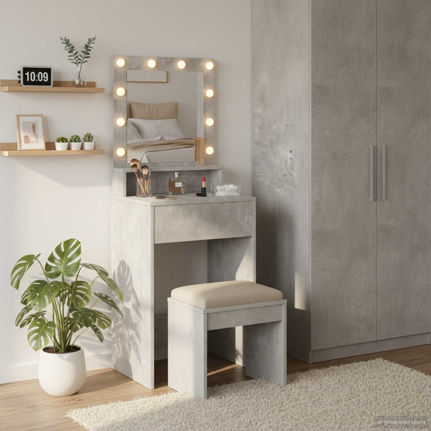 Dressing Table Concrete Grey 50 x 41 x 135 cm Engineered Wood