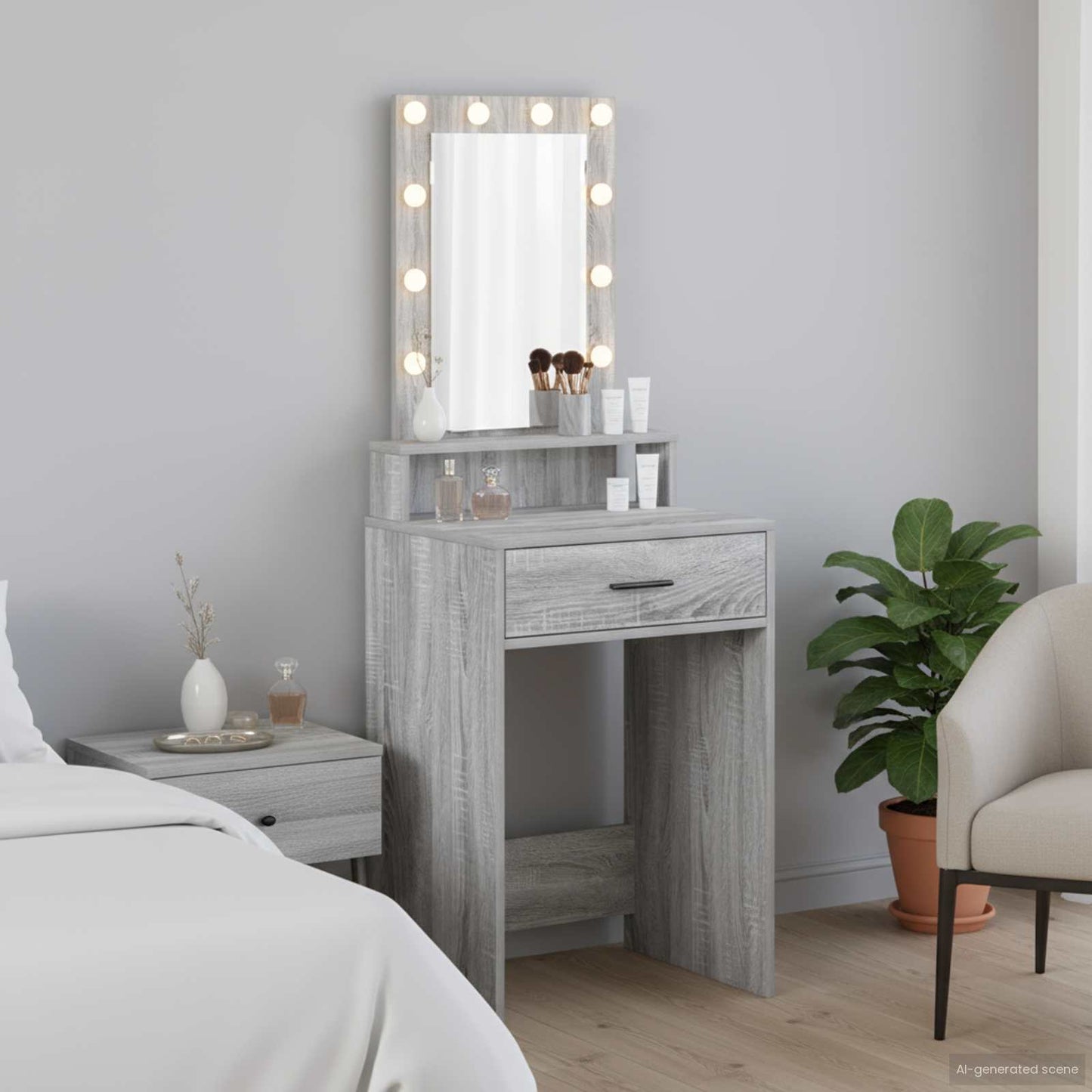 Dressing Table Grey 50 x 41 x 140 cm Engineered Wood