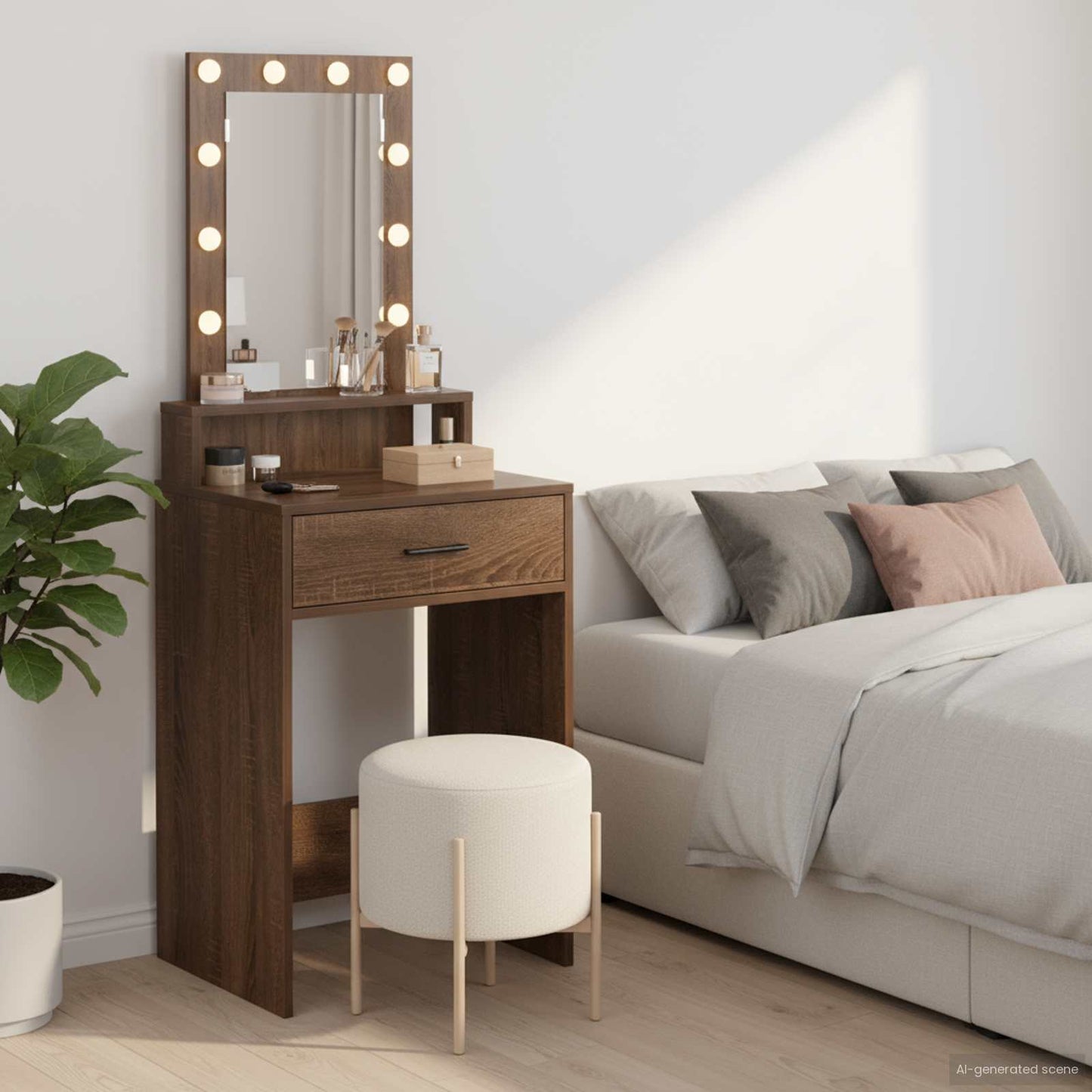 Dressing Table Brown 50 x 41 x 140 cm Engineered Wood