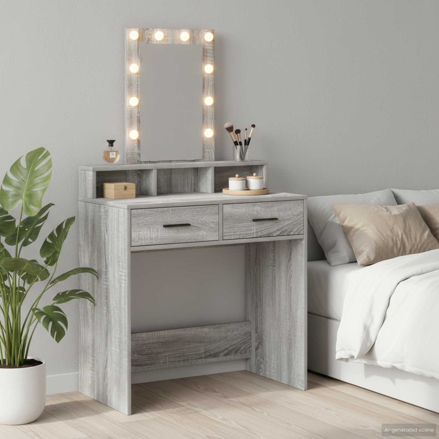 Dressing Table Grey 79 x 41 x 140 cm Engineered Wood