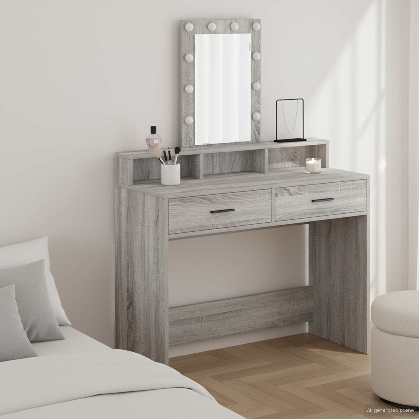 Dressing Table Grey 100 x 41 x 140 cm Engineered Wood