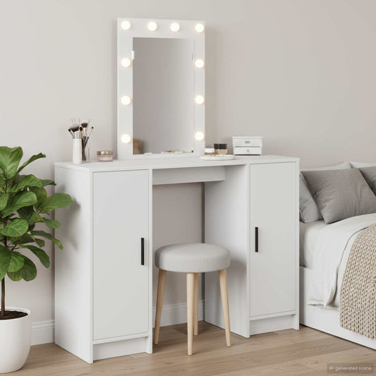 Dressing Table White 102 x 33 x 135 cm Engineered Wood