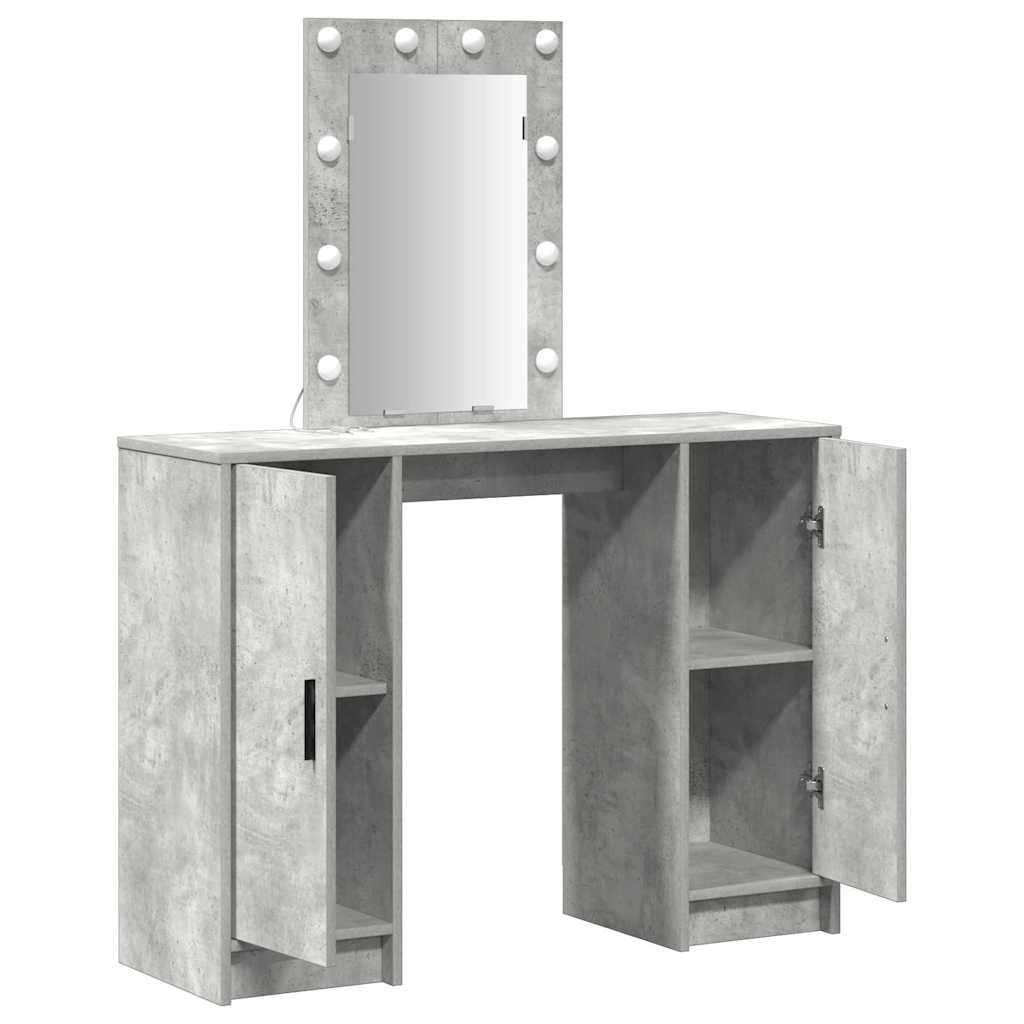 Dressing Table Light Grey 102 x 33 x 135 cm Engineered Wood