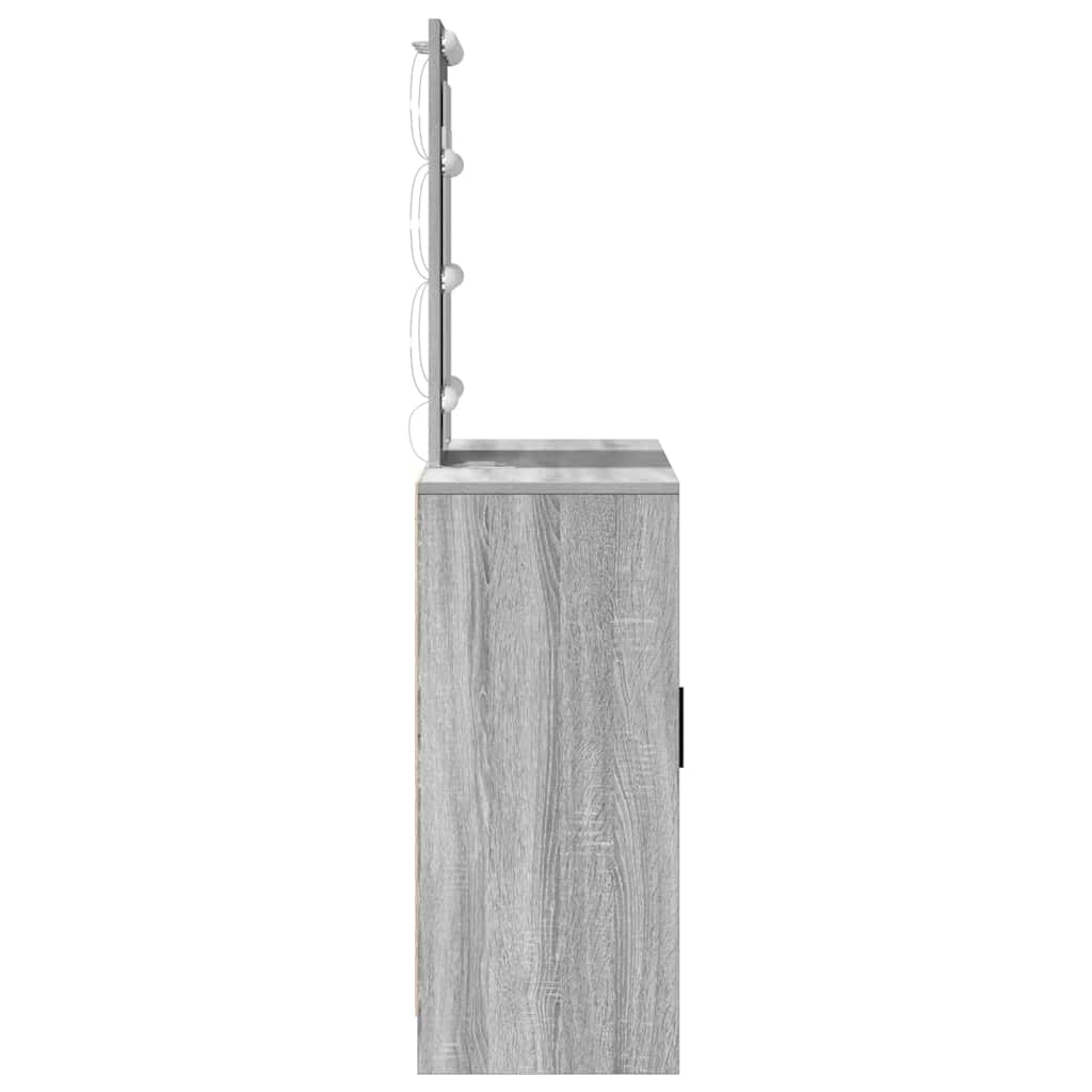 Dressing Table with Door Grey 102 x 33 x 135 cm Engineered Wood