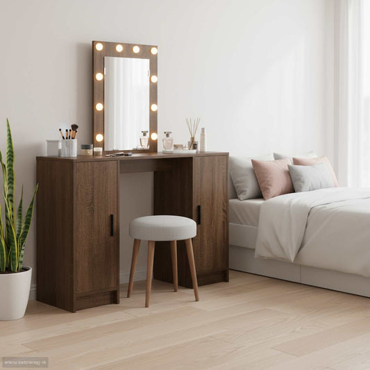 Dressing Table Brown 102 x 33 x 135 cm Engineered Wood