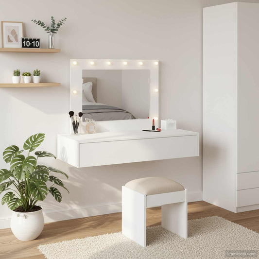 Dressing Table White 100 x 40 x 70 cm Engineered Wood