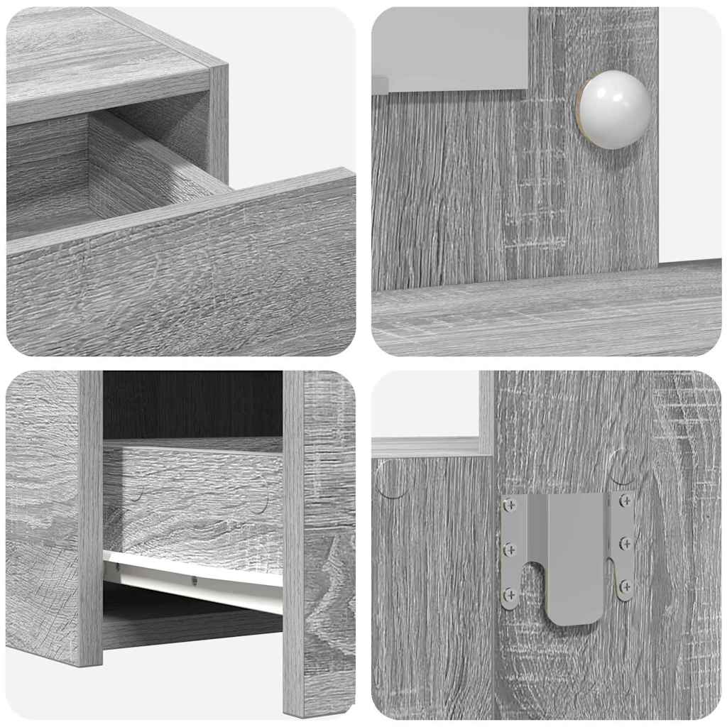 Dressing Table Grey 100 x 40 x 70 cm Engineered Wood