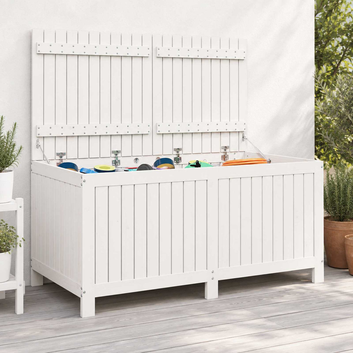 Garden Storage Box 359 L Solid Pine Wood 146.5 x 68 x 63 cm
