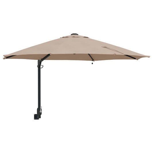 Garden Parasol Manual Taupe and Black 248 x 248 x 148 cm
