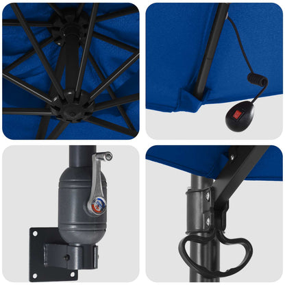 Garden Parasol 248 x 248 x 148 cm Polyester and Steel Azurblau