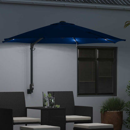 Garden Parasol 248 x 248 x 148 cm Polyester and Steel Azurblau