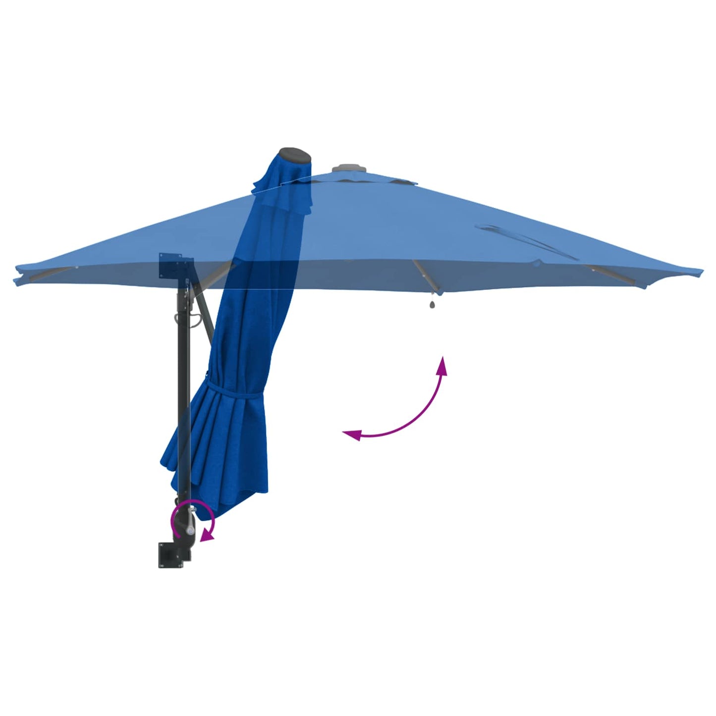 Garden Parasol 248 x 248 x 148 cm Polyester and Steel Azurblau