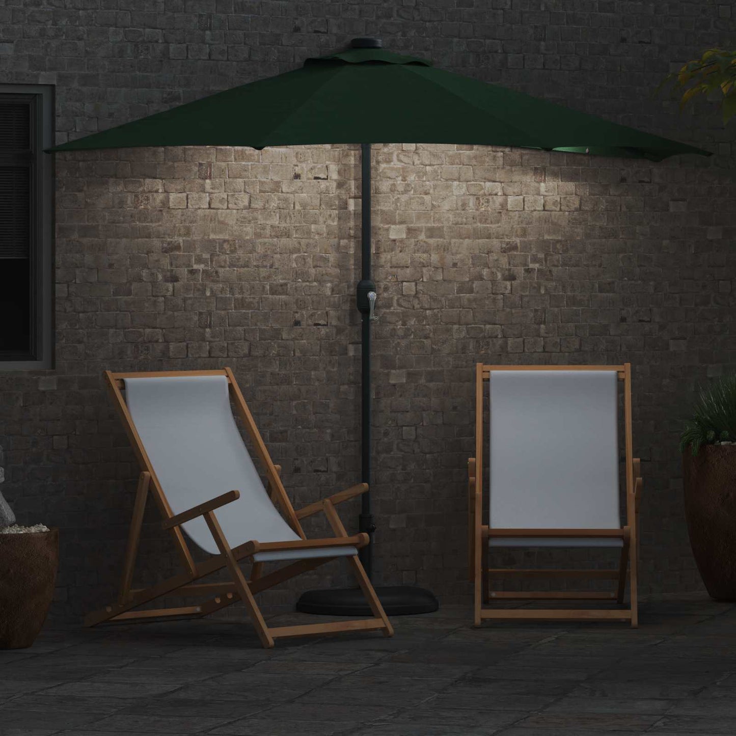 Garden Parasol Green 294 x 150 x 224 cm Polyester and Steel