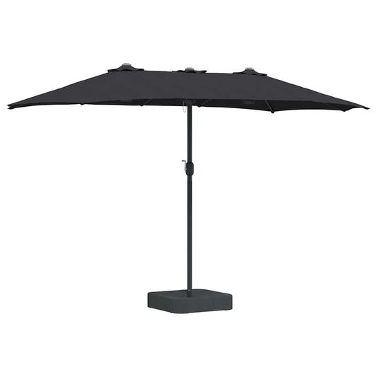 Garden Parasol Black 385 x 209 x 244 cm Fabric
