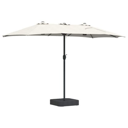 Garden Parasol Sand and Anthracite 385 x 209 x 244 cm Polyester