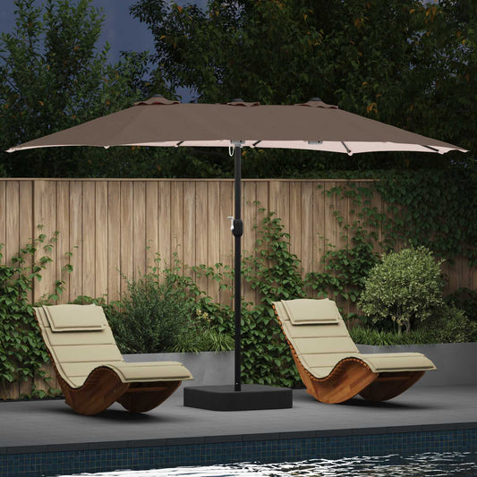Garden Parasol 385 x 209 x 244 cm Polyester Taupe