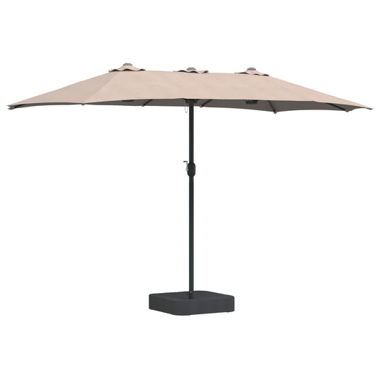 Garden Parasol 385 x 209 x 244 cm Polyester Taupe