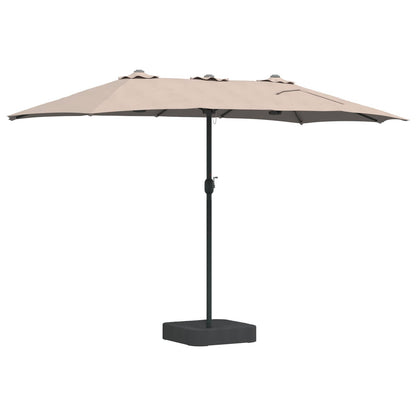 Garden Parasol Taupe 385 x 209 x 244 cm Polyester