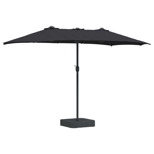Garden Parasol Black 385 x 209 x 244 cm Polyester