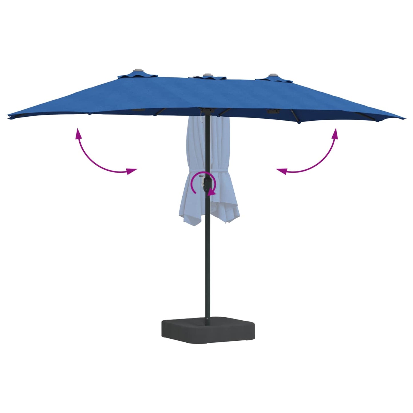 Garden Parasol 385 x 209 x 244 cm Polyester Azurblau