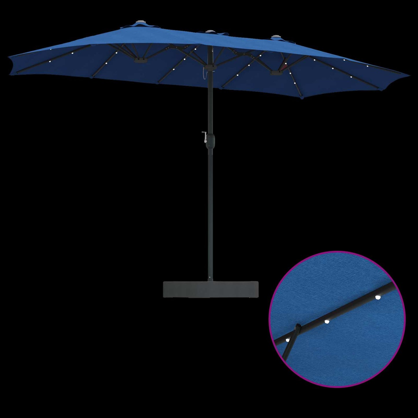 Garden Parasol 385 x 209 x 244 cm Polyester Azurblau