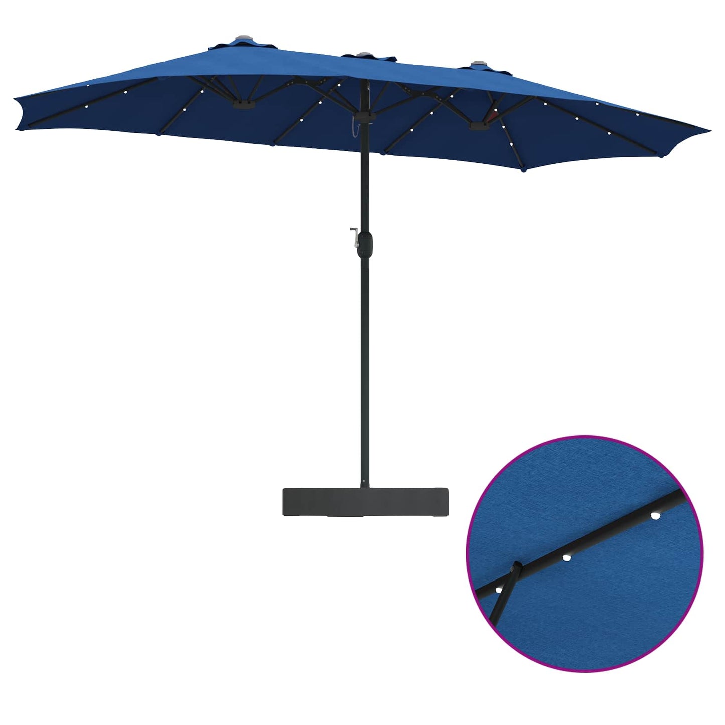 Garden Parasol 385 x 209 x 244 cm Polyester Azurblau
