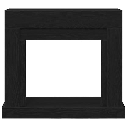 Fireplace Surround Black Oak 100x30x87.5 cm Engineered Wood