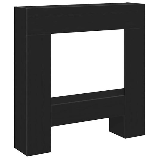 Fireplace Surround Black Oak 81x18x82 cm Engineered Wood