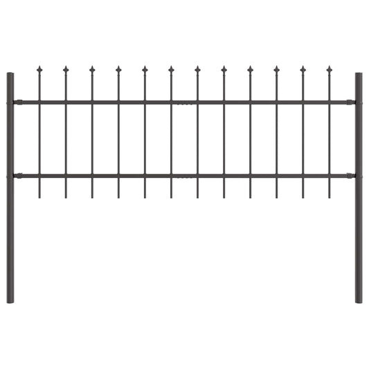 Garden Fence WOERDEN 2 pcs 3.4 x 0.6 m Powder-coated Steel Grey