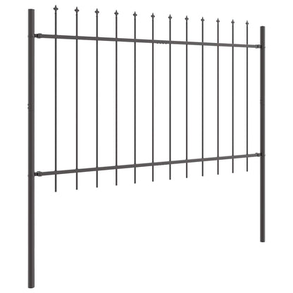 Garden Fence 2 pcs Grey 3.4 x 0.8 m Powder-coated Steel