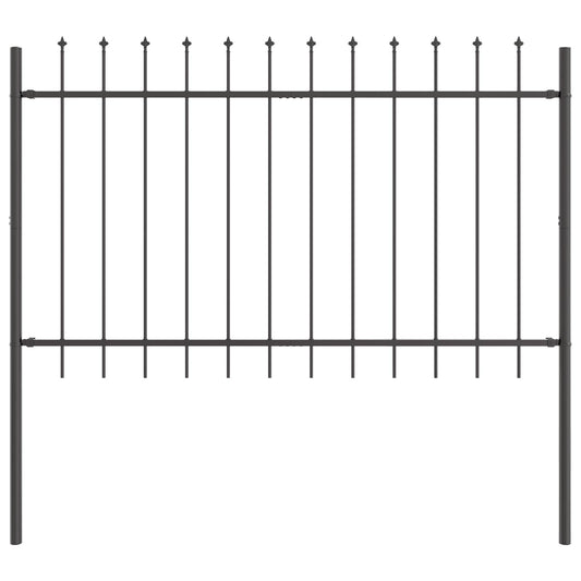 Garden Fence WOERDEN 2 pcs 3.4 x 1 m Powder-coated Steel Grey