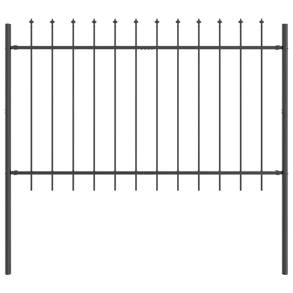 Garden Fence 2 pcs Grey 3.4 x 1.2 m Powder-coated Steel
