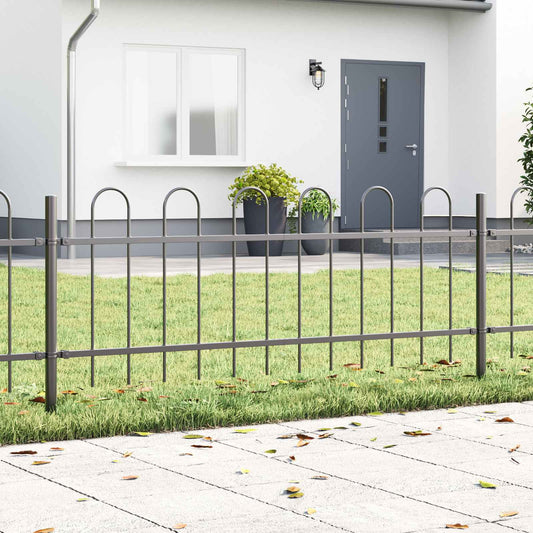 Garden Fence BOXTEL 2 pcs 3.4 x 0.6 m Powder-coated Steel Grey