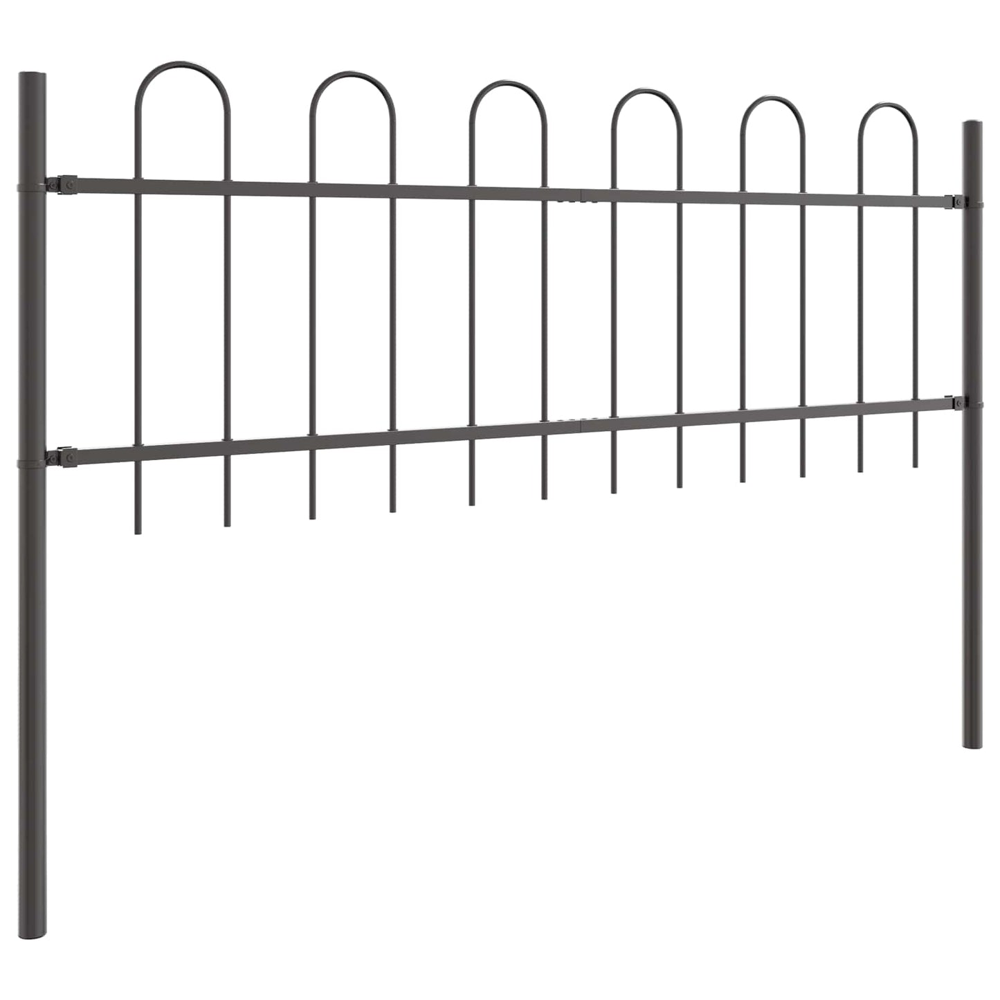 Garden Fence BOXTEL 2 pcs 3.4 x 0.6 m Powder-coated Steel Grey