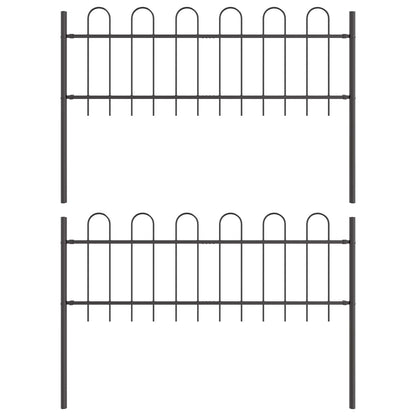 Garden Fence BOXTEL 2 pcs 3.4 x 0.6 m Powder-coated Steel Grey