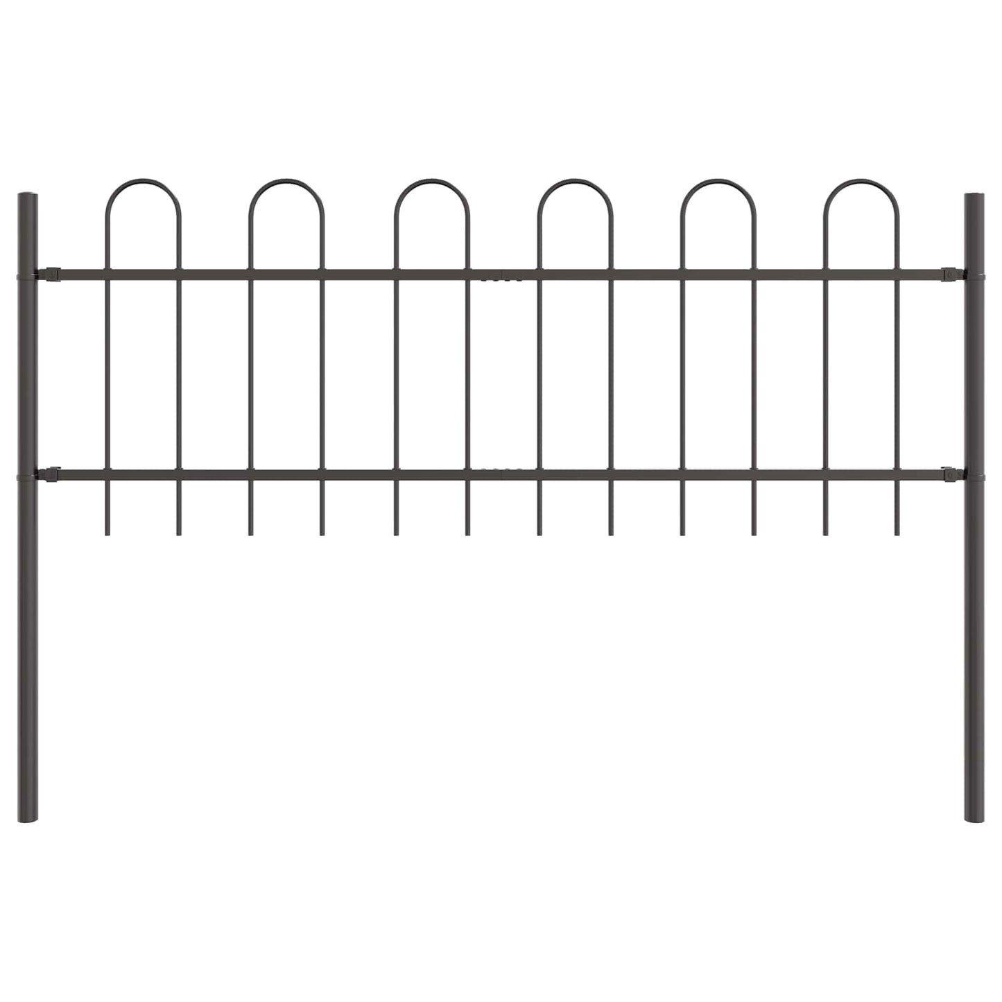 Garden Fence BOXTEL 2 pcs 3.4 x 0.6 m Powder-coated Steel Grey