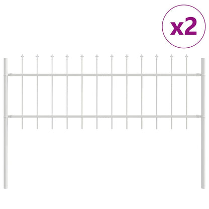 Garden Fence 2 pcs White 3.4 x 0.6 m Powder-coated Steel
