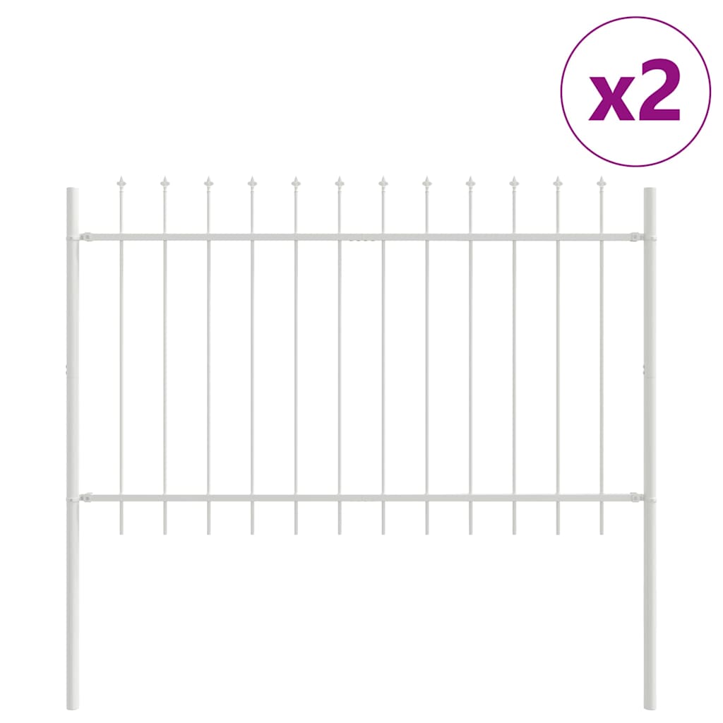 Garden Fence 2 pcs White 3.4 x 1 m Powder-coated Steel